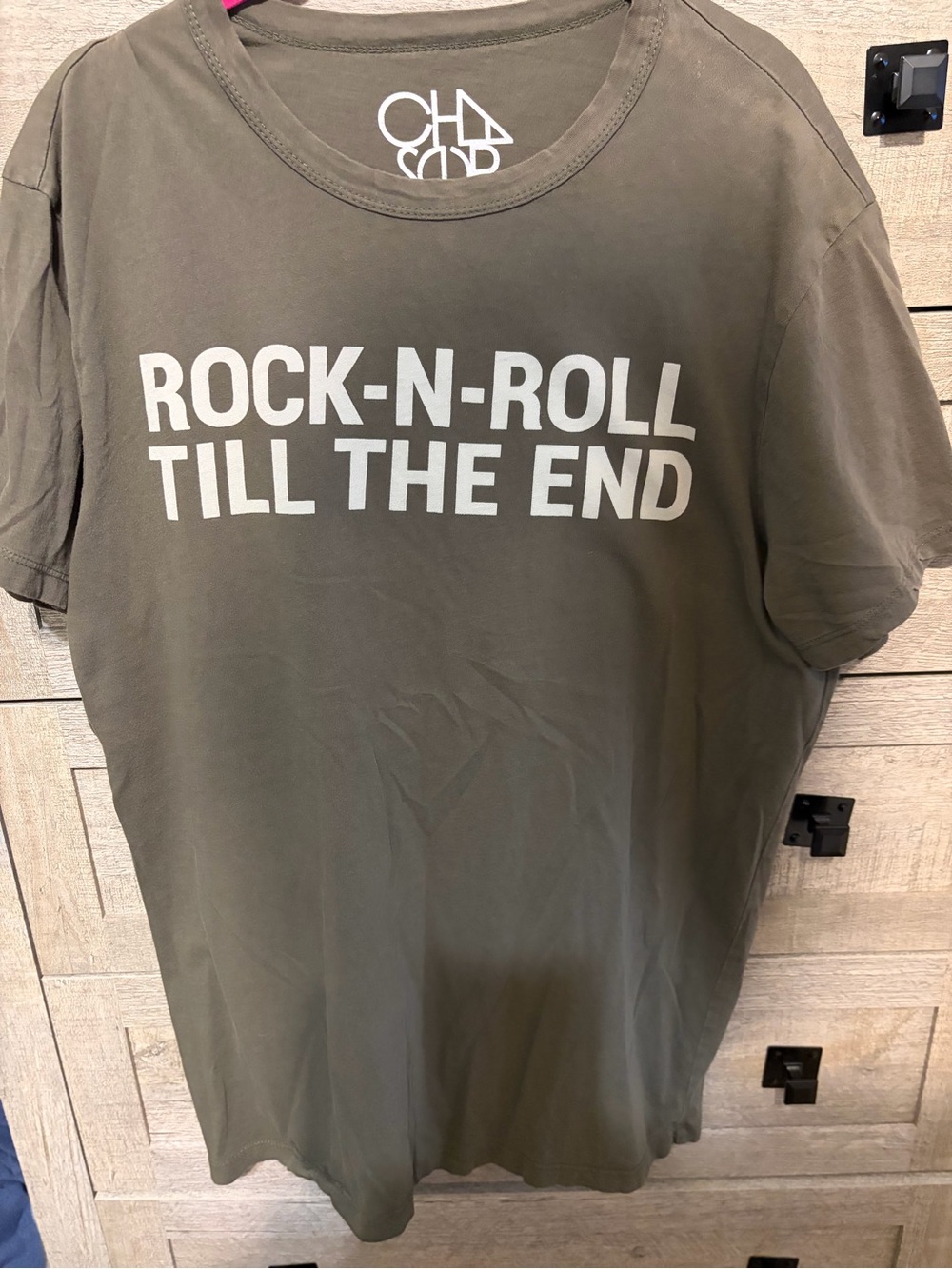 Olive 'Rock-N-Roll Till The End' Graphic Tee